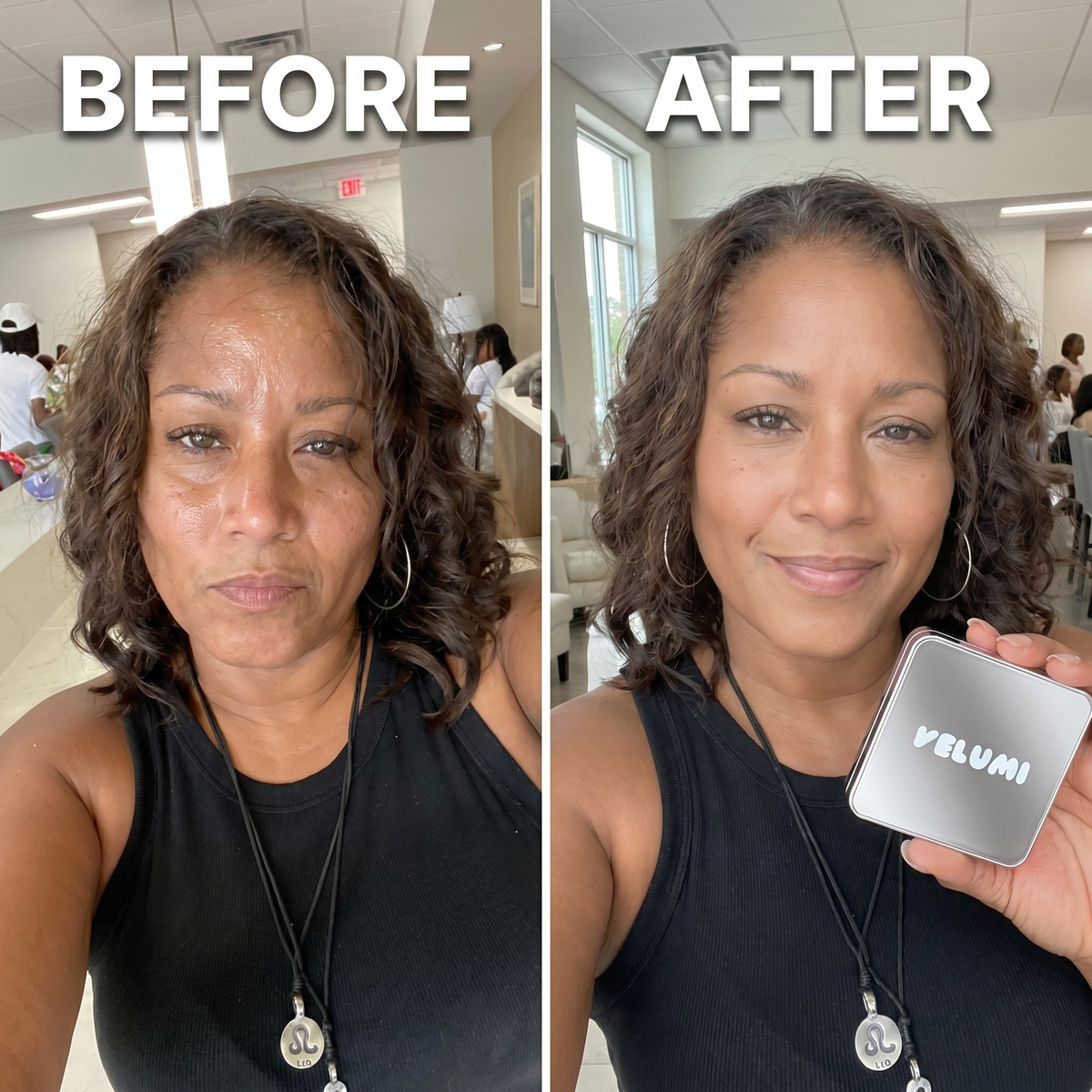 Before and after result with Velumi compact